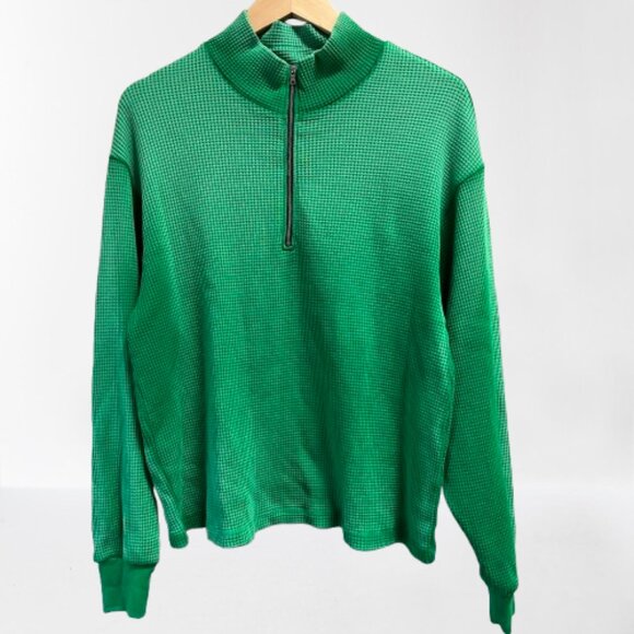 Cotton Citizen Monoco Polo Half Quarter Zip Waffle Oversized Lime New XS $245 - Picture 1 of 4